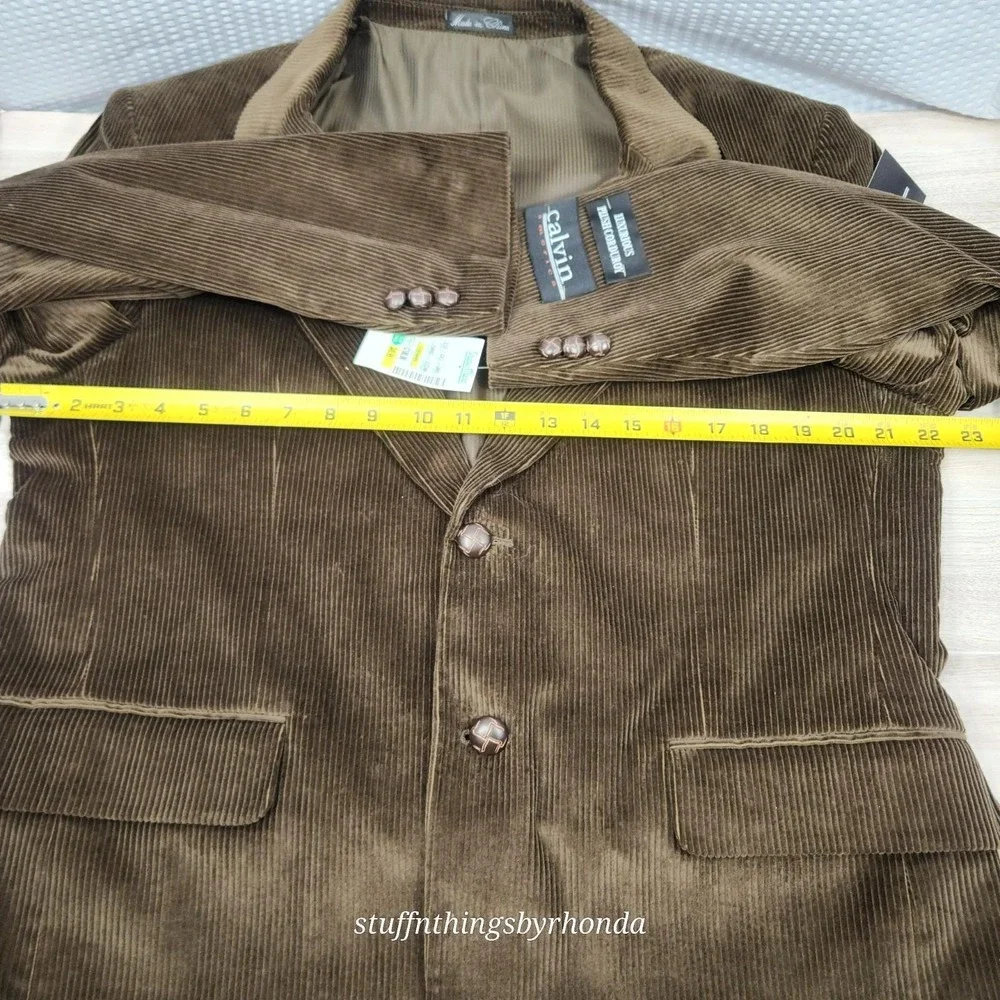 Vintage New With Tags Calvin‎ America Men's Brown Corduroy Blazer Sport Coat 40S